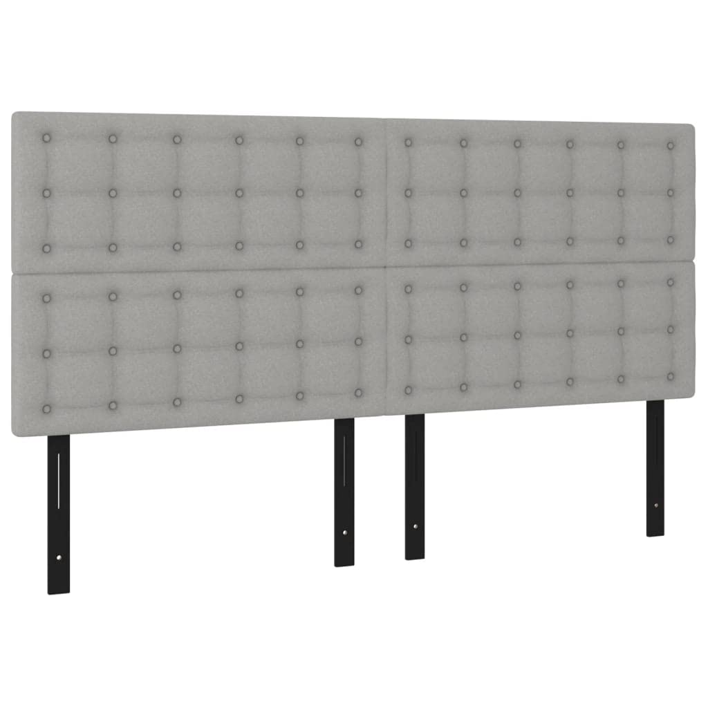 Vidaxl Led Headboard, Upholstered Headboard For Bed Home, Bed Headboard With Led Light, Bedroom Furniture, Light Gray 63"X2"X46.5"/50.4" Fabric